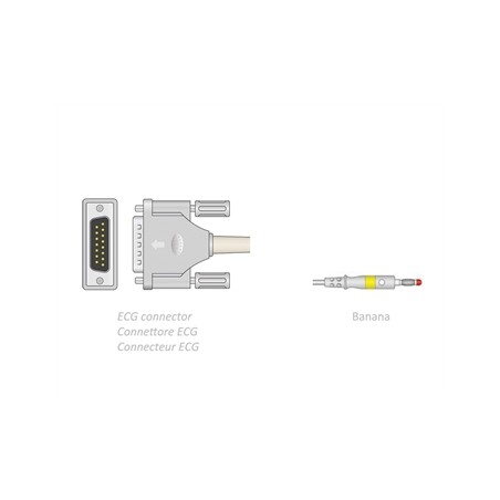 CAVO PAZIENTE ECG 2,2 m - banana - compatibile Bionet, Spengler, altri