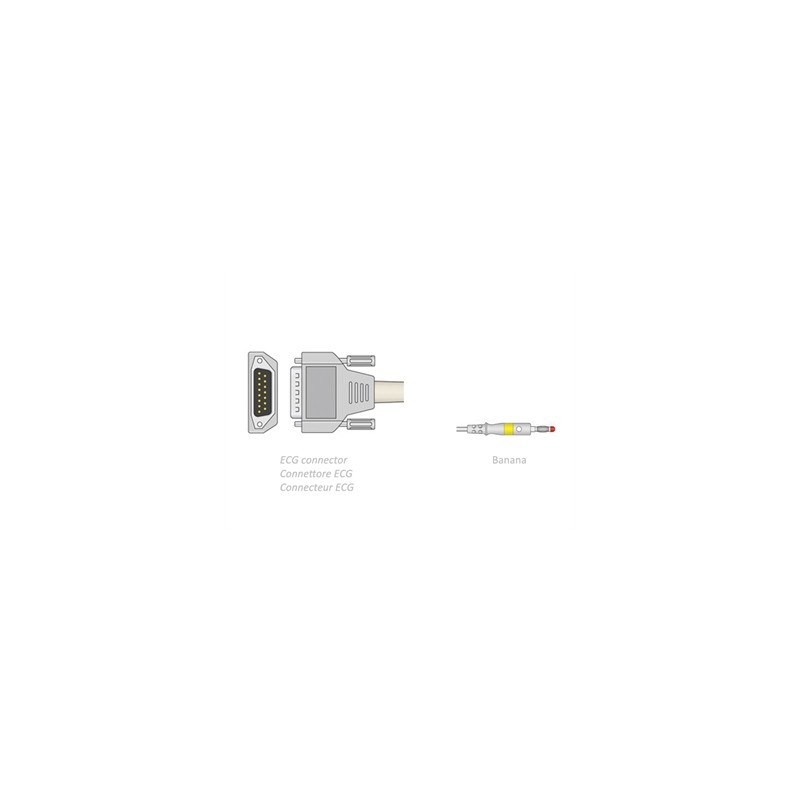 CAVO PAZIENTE ECG 2,2 m - banana - compatibile Biocare, Edan, Nihon, altri