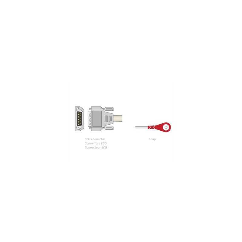 CAVO PAZIENTE ECG 2,2 m - snap - compatibile Biocare, Edan, Nihon, altri