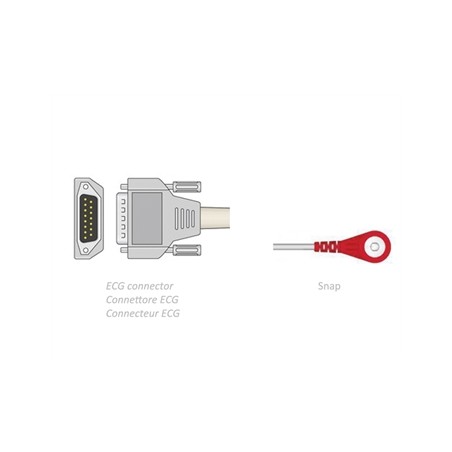 CAVO PAZIENTE ECG 2,2 m - snap - compatibile Biocare, Edan, Nihon, altri