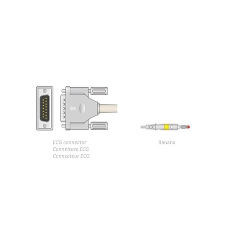 CAVO PAZIENTE ECG 2,2 m - banana - compatibile Camina, Colson, ST, altri