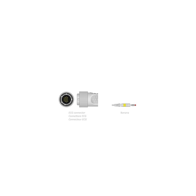 CAVO PAZIENTE ECG 2,2 m - banana - compatibile Cardioline