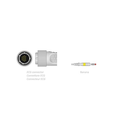 CAVO PAZIENTE ECG 2,2 m - banana - compatibile Cardioline