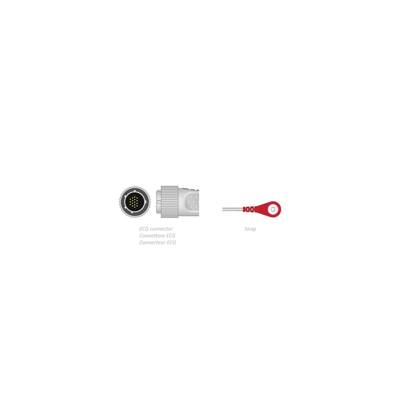 CAVO PAZIENTE ECG 2,2 m - snap - compatibile Cardioline