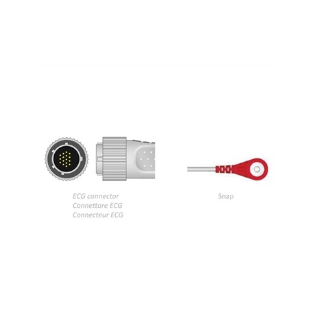 CAVO PAZIENTE ECG 2,2 m - snap - compatibile Cardioline