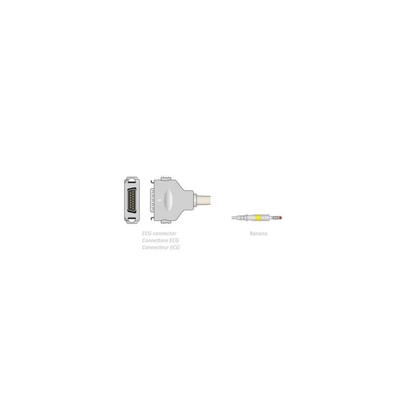 CAVO PAZIENTE ECG 2,2 m - banana - compatibile Fukuda Denshi
