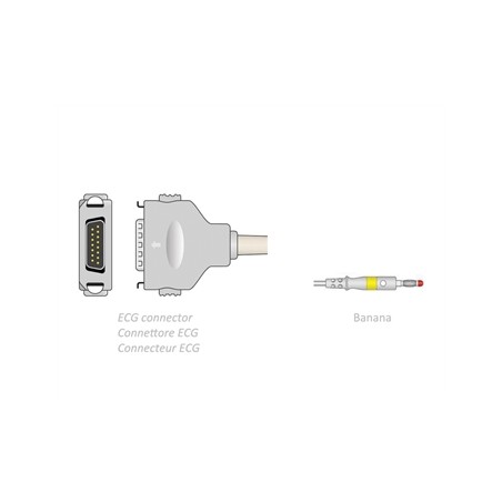 CAVO PAZIENTE ECG 2,2 m - banana - compatibile Fukuda Denshi