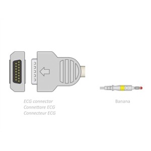 CAVO PAZIENTE ECG 2,2 m - banana - compatibile GE Marquette