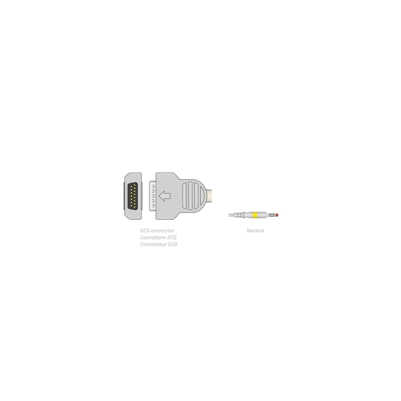 CAVO PAZIENTE ECG 2,2 m - banana - compatibile GE Marquette