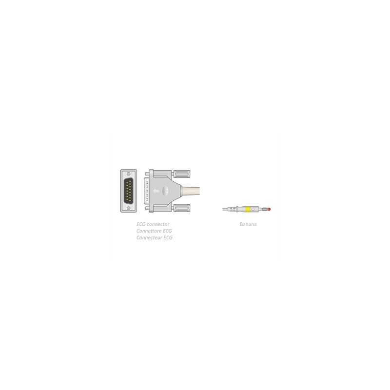 CAVO PAZIENTE ECG 2,2 m - banana - compatibile Shiller
