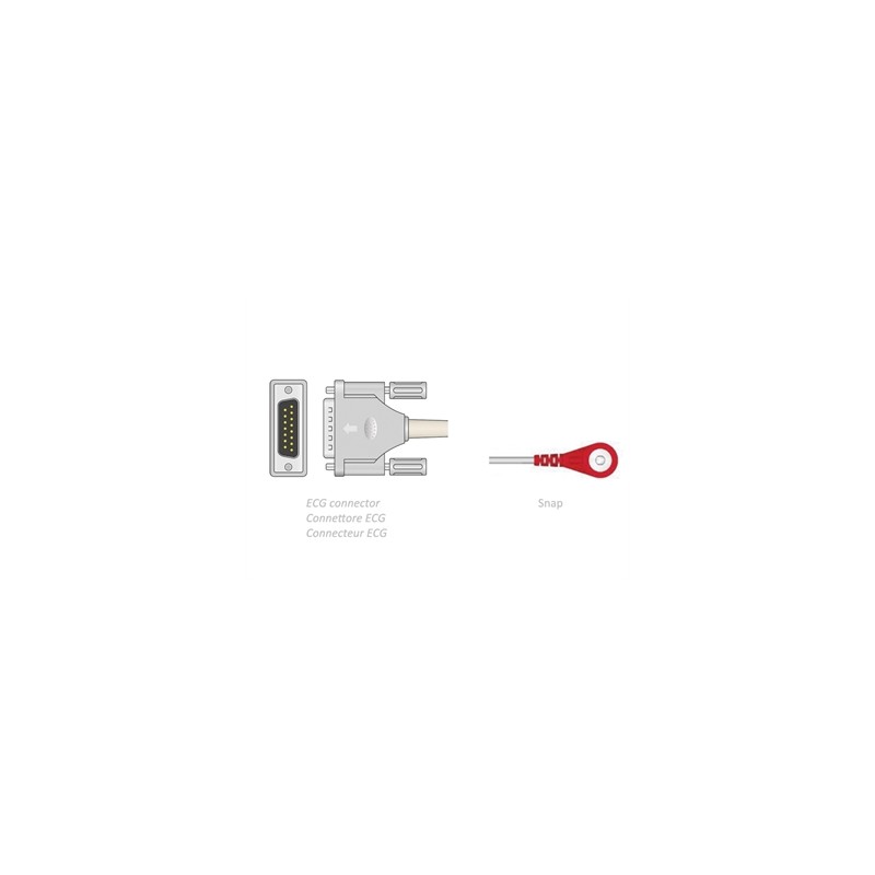 CAVO PAZIENTE ECG 3,5 m - snap - compatibile Camina, Colson, ST, altri