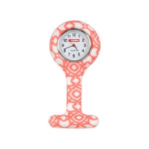 OROLOGIO PER INFERMIERI - rotondo - fantasia bianco/rossa