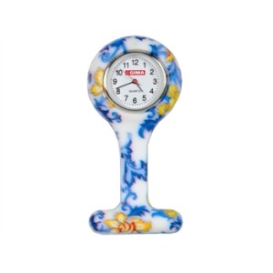 OROLOGIO PER INFERMIERI - rotondo - fantasia foglie