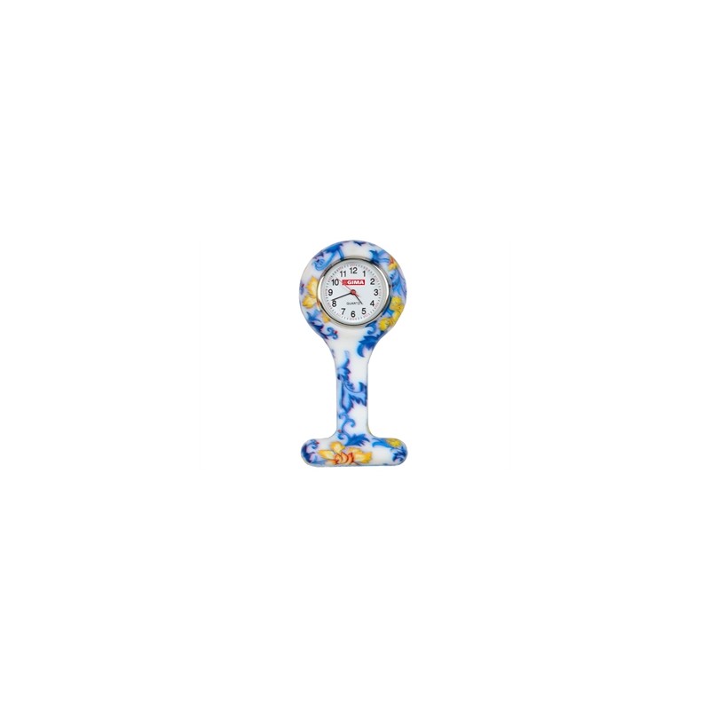 OROLOGIO PER INFERMIERI - rotondo - fantasia foglie