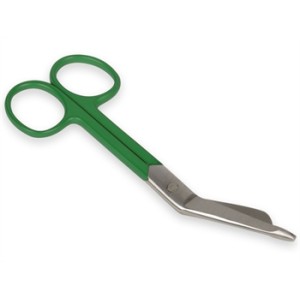 FORBICI PER BENDE - anelli verdi - 14 cm