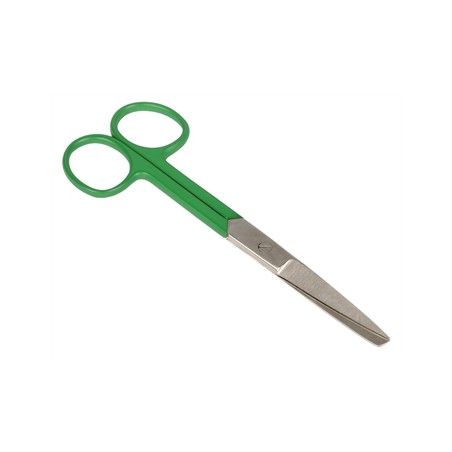 FORBICI RETTE PUNTE ALTERNE - anelli verdi - 14 cm