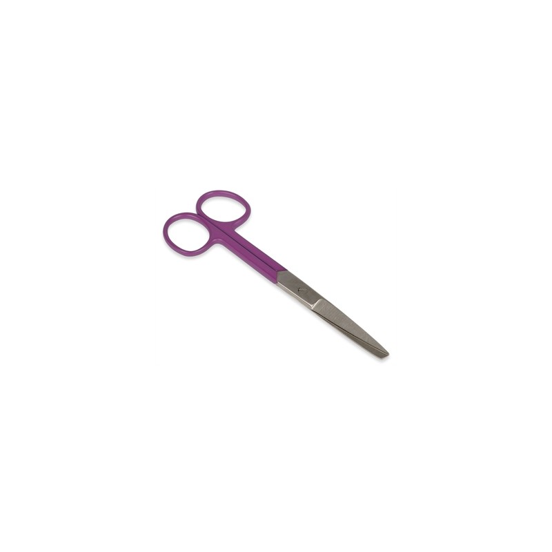FORBICI RETTE PUNTE ALTERNE - anelli viola - 14 cm