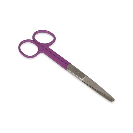 FORBICI RETTE PUNTE ALTERNE - anelli viola - 14 cm