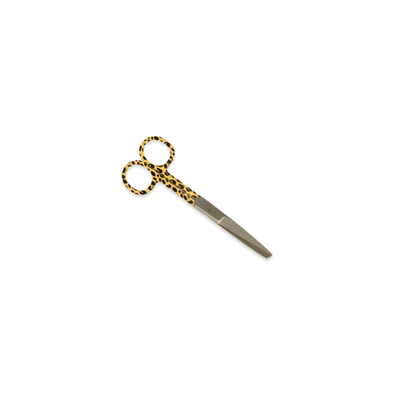 FORBICI RETTE PUNTE ALTERNE - fantasia leopardo - 14 cm