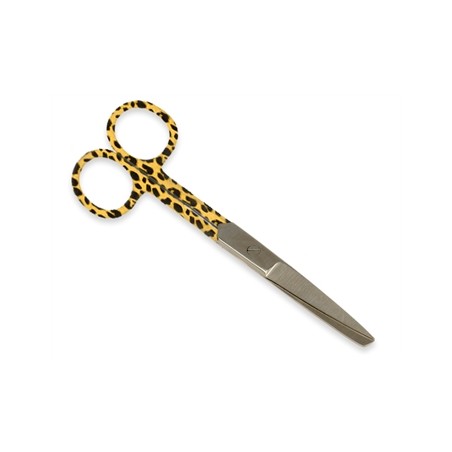 FORBICI RETTE PUNTE ALTERNE - fantasia leopardo - 14 cm