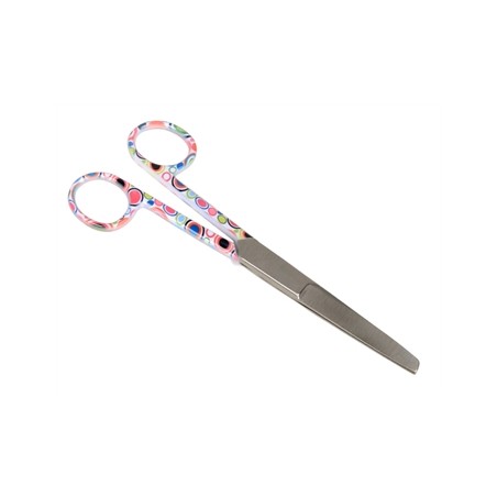FORBICI RETTE PUNTE ALTERNE - fantasia bolle - 14 cm
