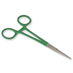 PINZA EMOSTATICA RETTA - anelli verdi - 16 cm