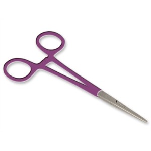 PINZA EMOSTATICA RETTA - anelli viola - 16 cm