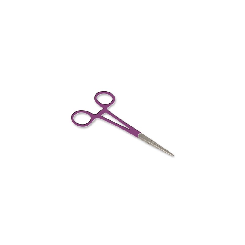PINZA EMOSTATICA RETTA - anelli viola - 16 cm