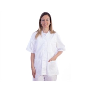 CASACCA CON AUTOMATICI - cotone/pol. - donna M bianca