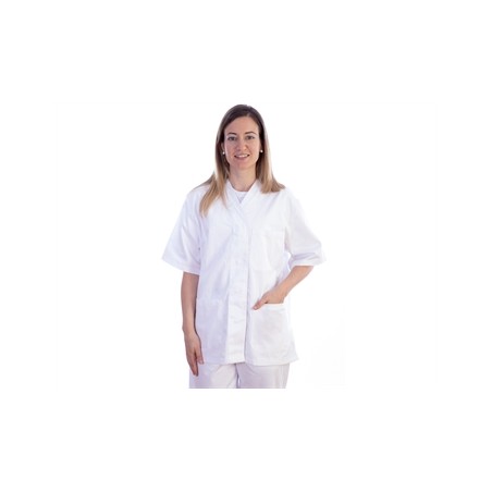 CASACCA CON AUTOMATICI - cotone/pol. - donna XXL bianca