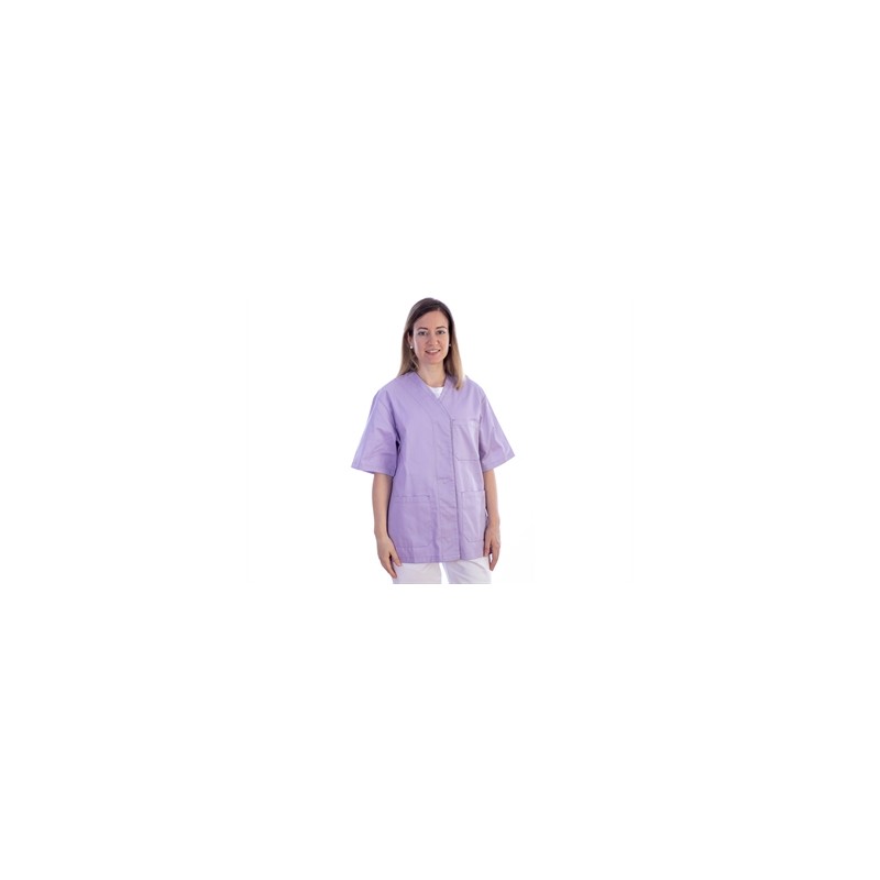 CASACCA CON AUTOMATICI - cotone/pol. - donna S viola