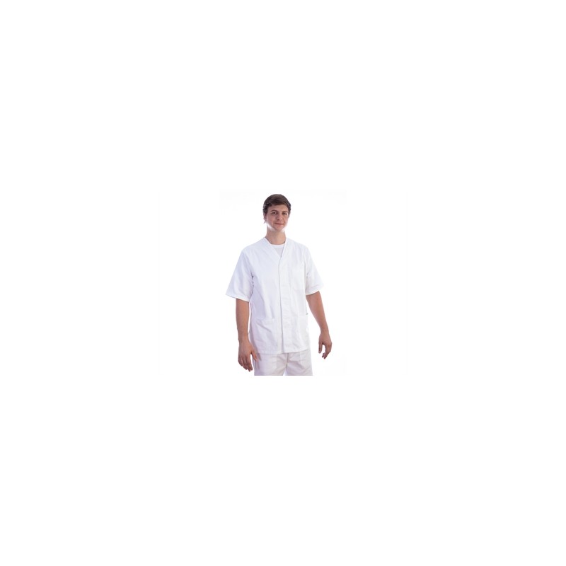 CASACCA CON AUTOMATICI - cotone/pol. - unisex S bianca