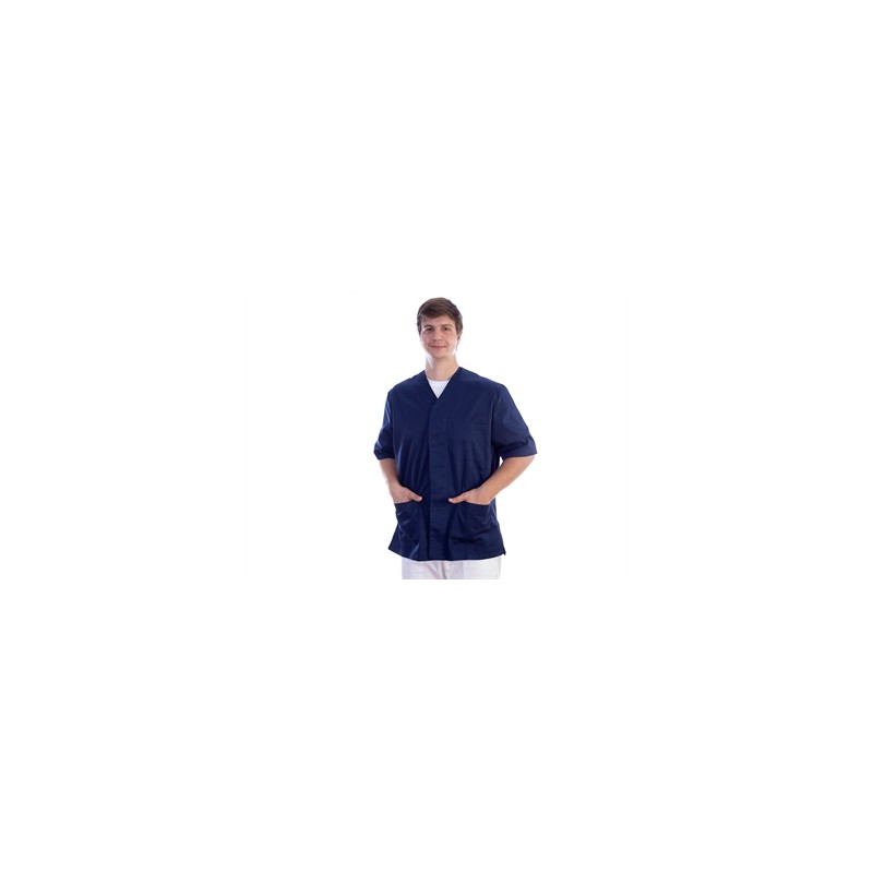 CASACCA CON AUTOMATICI - cotone/pol. - unisex M blu