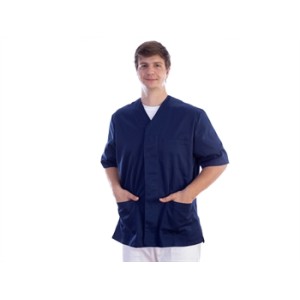 CASACCA CON AUTOMATICI - cotone/pol. - unisex L blu