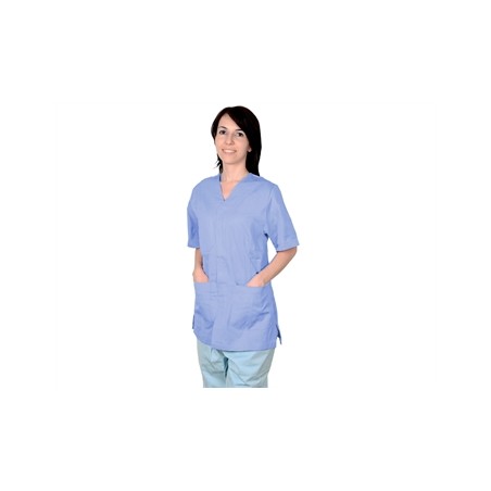 CASACCA CON AUTOMATICI - cotone/pol. - unisex M azzurra