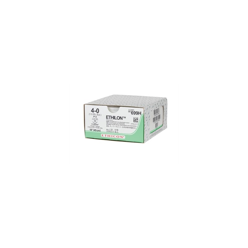 SUTURA MONOFILAMENTO ETHICON ETHILON - 4/0 ago 13 mm