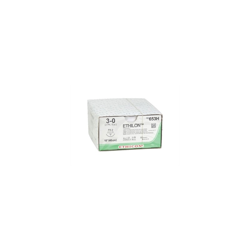 SUTURA MONOFILAMENTO ETHICON ETHILON - 3/0 ago 19 mm FS-2