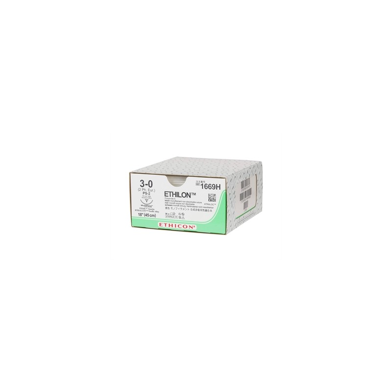 SUTURA MONOFILAMENTO ETHICON ETHILON - 3/0 ago 19 mm