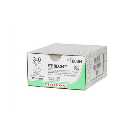 SUTURA MONOFILAMENTO ETHICON ETHILON - 3/0 ago 19 mm