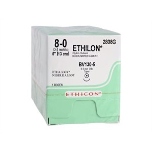 SUTURA MONOFILAMENTO ETHICON ETHILON - 8/0 ago 6,5 mm
