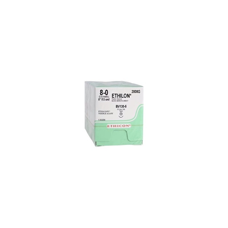 SUTURA MONOFILAMENTO ETHICON ETHILON - 8/0 ago 6,5 mm
