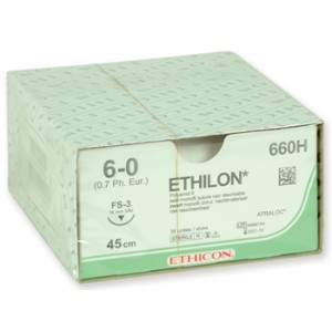 SUTURA MONOFILAMENTO ETHICON ETHILON - 6/0 ago 16 mm
