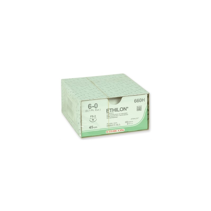SUTURA MONOFILAMENTO ETHICON ETHILON - 6/0 ago 16 mm