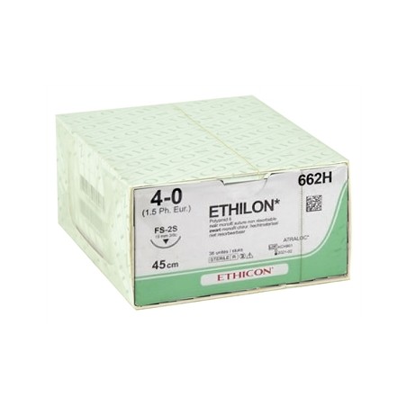 SUTURA MONOFILAMENTO ETHICON ETHILON - 4/0 ago 19 mm
