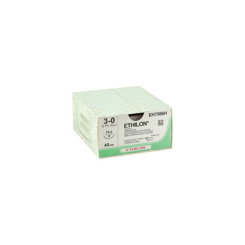 SUTURA MONOFILAMENTO ETHICON ETHILON - 3/0 ago 19 mm