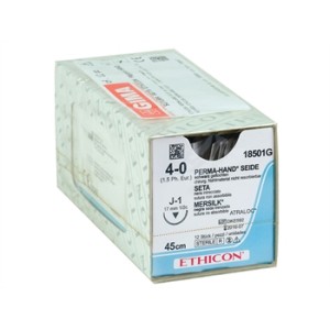 SUTURA SETA ETHICON PERMA-HAND - 4/0 ago 17 mm J-1 - intrecciata