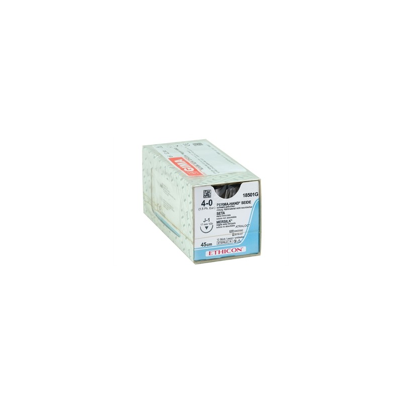 SUTURA SETA ETHICON PERMA-HAND - 4/0 ago 17 mm J-1 - intrecciata