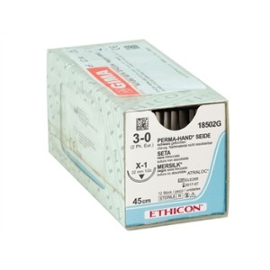 SUTURA SETA ETHICON PERMA-HAND - 3/0 ago 22 mm - intrecciata