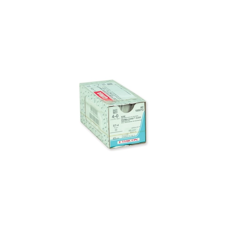 SUTURA SETA ETHICON PERMA-HAND - 4/0 ago 19 mm - intrecciata - retta