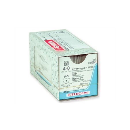 SUTURA SETA ETHICON PERMA-HAND - 4/0 ago 13 mm - intrecciata